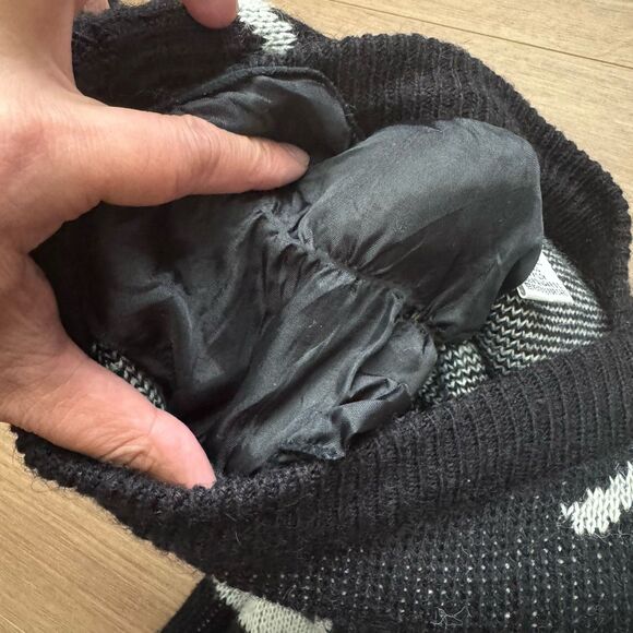 Vintage 80s Carizia Abstract Black White Sweater Women M Bold Graphic Padded - Picture 5 of 10